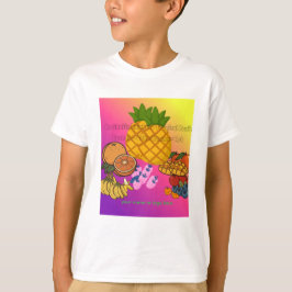 キュートなサマーにぴったりなレインボー＋トロピカルフルーツバスケット Tシャツ
