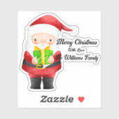 キュートなサンタとギフトビニールカットシール シール (シート)