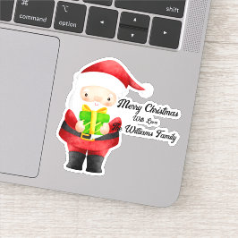 キュートなサンタとギフトビニールカットシール シール