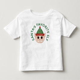 キュートなサンタのフェイバリットエルフ クリスマストドラーTシャツ トドラーTシャツ