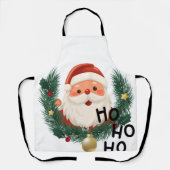 キュートなサンタの「Ho Ho Ho」クリスマスエプロン エプロン (正面)