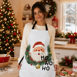 キュートなサンタの「Ho Ho Ho」クリスマスエプロン エプロン