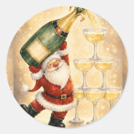 キュートなサンタクロースでクリスマスを祝おう ラウンドシール