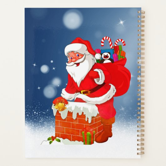 キュートなサンタクロースと抱き枕クリスマススノースター プランナー手帳 (裏面)
