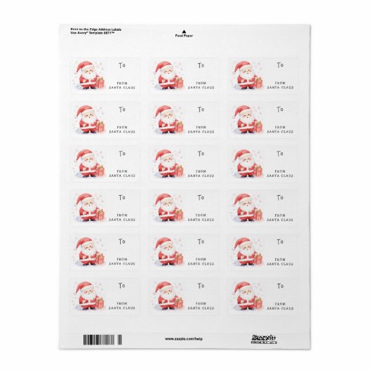 キュートなサンタクロースのクリスマスからギフトラベルラベル ラベル (フルシート)