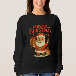 キュートなサンタクロースのクリスマスアート - メリークリスマス スウェットシャツ