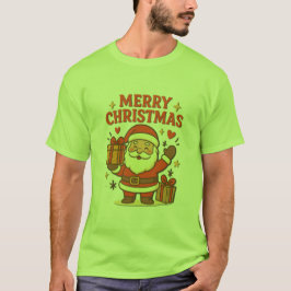 キュートなサンタクロースのクリスマスアート - メリークリスマス Tシャツ