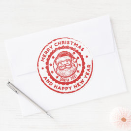 キュートなサンタクロース - 祝祭的なクリスマスデザイン ラウンドシール