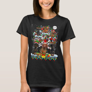 キュートなサンタトナカイ小妖精や小人のダックスシャンズクリスマスツリーまたは Tシャツ