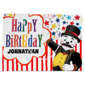 キュートなサーカスのリングマスター漫画ポーラーベア ラージペーパーバッグ (裏面)