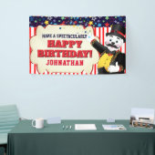 キュートなサーカスのリングマスター漫画ポーラーベア 横断幕 (トレードショー)