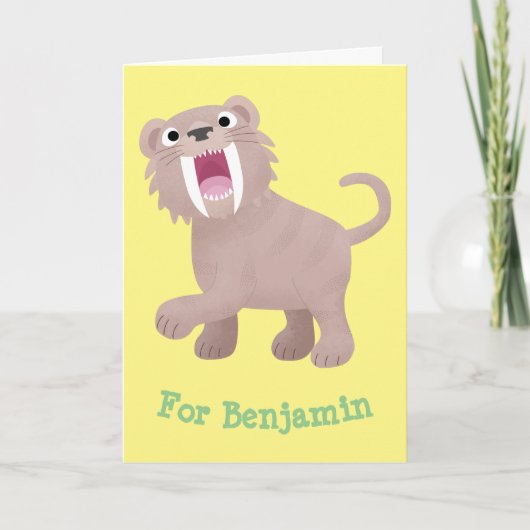 キュートなサーベル歯付きタイガー・スミロドン漫画 カード (正面)