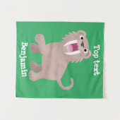 キュートなサーベル歯付きタイガー・スミロドン漫画 タペストリー (正面(横))