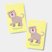 キュートなサーベル歯付きタイガー・スミロドン漫画 バッジ (表裏)