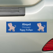 キュートなサーベル歯付きタイガー・スミロドン漫画 バンパーステッカー (車上)