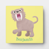 キュートなサーベル歯付きタイガー・スミロドン漫画 フォトプラーク (正面)