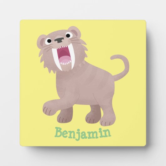 キュートなサーベル歯付きタイガー・スミロドン漫画 フォトプラーク (正面)