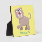 キュートなサーベル歯付きタイガー・スミロドン漫画 フォトプラーク (正面)