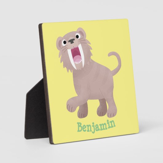 キュートなサーベル歯付きタイガー・スミロドン漫画 フォトプラーク (正面)