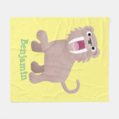 キュートなサーベル歯付きタイガー・スミロドン漫画 フリースブランケット (正面(横))