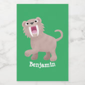 キュートなサーベル歯付きタイガー・スミロドン漫画 フードラベル (シングルラベル)