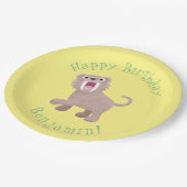 キュートなサーベル歯付きタイガー・スミロドン漫画 ペーパープレート (アングル)