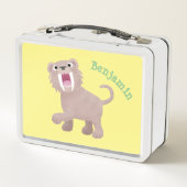 キュートなサーベル歯付きタイガー・スミロドン漫画 メタルランチボックス (裏面)