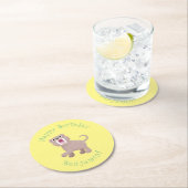 キュートなサーベル歯付きタイガー・スミロドン漫画 ラウンドペーパーコースター (インサイチュ)