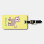 キュートなサーベル歯付きタイガー・スミロドン漫画 ラゲッジタグ (正面横)