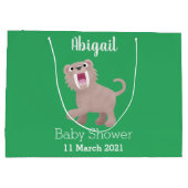 キュートなサーベル歯付きタイガー・スミロドン漫画 ラージペーパーバッグ (裏面)