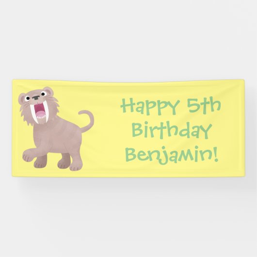 キュートなサーベル歯付きタイガー・スミロドン漫画 横断幕 (横)