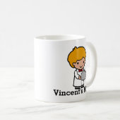 キュートなシェフとボウタイとサービングトレイ コーヒーマグカップ (正面右)