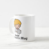 キュートなシェフとボウタイとサービングトレイ コーヒーマグカップ (正面左)