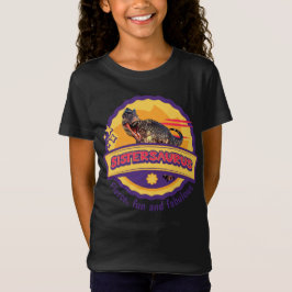 キュートなシスターザウルス ディノガール 姉妹 ファン デザイン Tシャツ