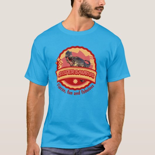 キュートなシスターザウルス ディノガール 姉妹 ファン デザイン Tシャツ (正面)