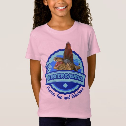 キュートなシスターザウルス ディノガール 姉妹 ファン デザイン Tシャツ (正面)