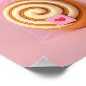 キュートなシナモン転がアートプリント、キッチンペストリーフード ポスター (角)