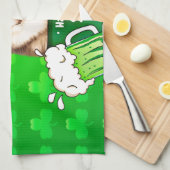 キュートなシベリアのハスキードッグハットセントパトリックの日 キッチンタオル (四つ折り)