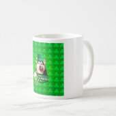 キュートなシベリアのハスキードッグハットセントパトリックの日 コーヒーマグカップ (正面右)