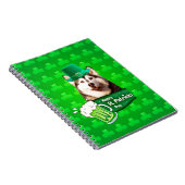 キュートなシベリアのハスキードッグハットセントパトリックの日 ノートブック (右側)
