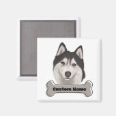 キュートなシベリアのハスキー水の色ペットドッグマグネット マグネット (正面/裏面)