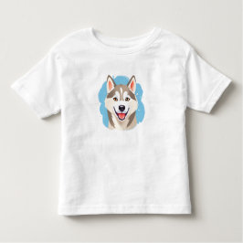 キュートなシベリアのハスキー犬おもしろいオカミ犬パパ トドラーTシャツ