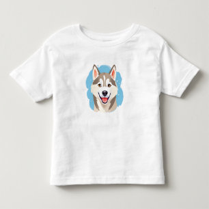 キュートなシベリアのハスキー犬おもしろいオカミ犬パパ トドラーTシャツ