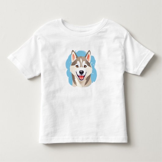 キュートなシベリアのハスキー犬おもしろいオカミ犬パパ トドラーTシャツ (正面)