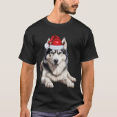 キュートなシベリアのハスキー犬の愛のクリスマスおもしろい Tシャツ (正面)