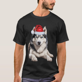 キュートなシベリアのハスキー犬の愛のクリスマスおもしろい Tシャツ