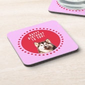 キュートなシベリアのハスキー犬の願いハッピーバースデー コースター (左側)