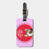 キュートなシベリアのハスキー犬の願いハッピーバースデー ラゲッジタグ (正面縦)