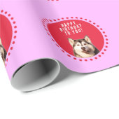 キュートなシベリアのハスキー犬の願いハッピーバースデー ラッピングペーパー (ロールコーナー)