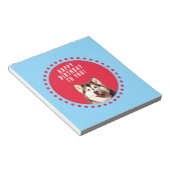 キュートなシベリアハスキーハッピーバースデーブルーレッド・ドット ノートパッド (アングル)